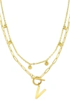 Adornia Initial Pendant Layered Chain Necklace In Gold-v