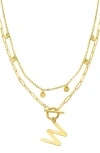 Adornia Initial Pendant Layered Chain Necklace In Gold-w
