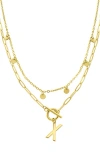 Adornia Initial Pendant Layered Chain Necklace In Gold-x