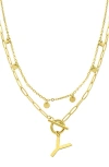 Adornia Initial Pendant Layered Chain Necklace In Gold-y