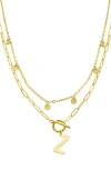 Adornia Initial Pendant Layered Chain Necklace In Gold-z