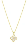 Adornia Mother Of Pearl Initial Pendant Necklace In White- A