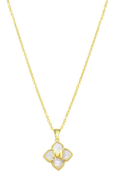 Adornia Mother Of Pearl Initial Pendant Necklace In Gold-m