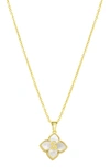 Adornia Mother Of Pearl Initial Pendant Necklace In White- S