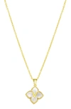 Adornia Mother Of Pearl Initial Pendant Necklace In Gold-v