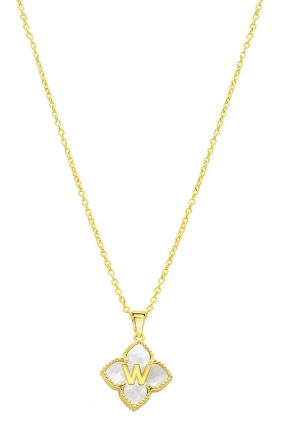 Adornia Mother Of Pearl Initial Pendant Necklace In Gold-w