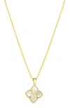 Adornia Mother Of Pearl Initial Pendant Necklace In Gold