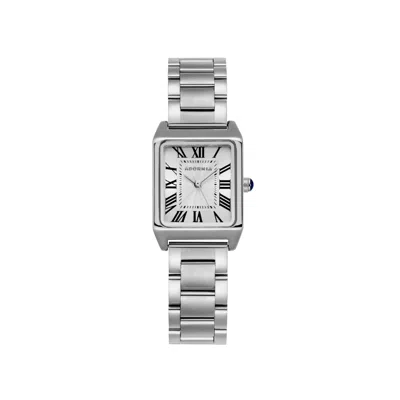 Adornia Silver Berlin Watch With White Face In Gray