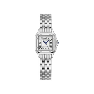 Adornia Silver Paris Watch With White Face In Metallic