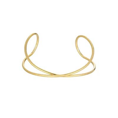 Adornia Tarnish Resistant 18k Gold Plated Criss Cross Cuff