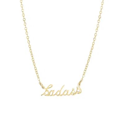 Adornia Tarnish Resistant 18k Gold Plated Cursive Badass Necklace