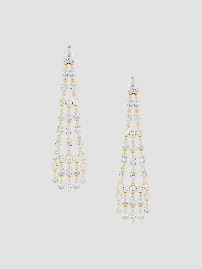 Adriana Orsini Women's Feliz Sterling Silver & Cubic Zirconia Linear Chandelier Earrings In Gold