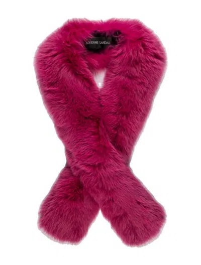 Pre-owned Adrienne Landau Faux Fur Scarf In Pink