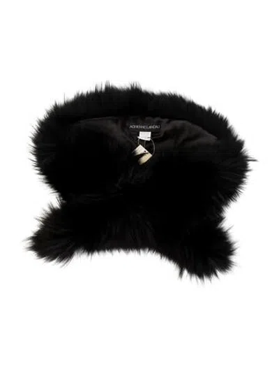 Pre-owned Adrienne Landau Fur Scarf In Black