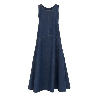 Adrift Clothing Women's Blue Zuri Tencel Denim Dress In Dark Wash