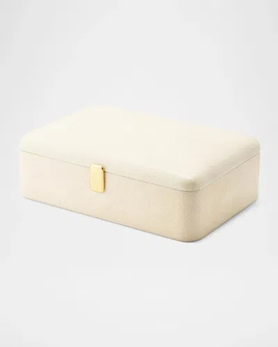 Aerin Abella Shagreen Large Jewelry Box In Cream