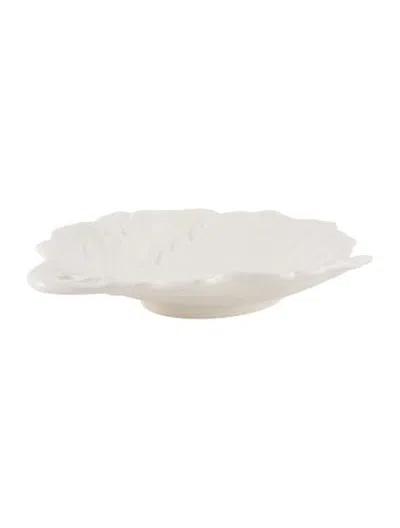 Pre-owned Aerin Ceramic Leaf Dish In White