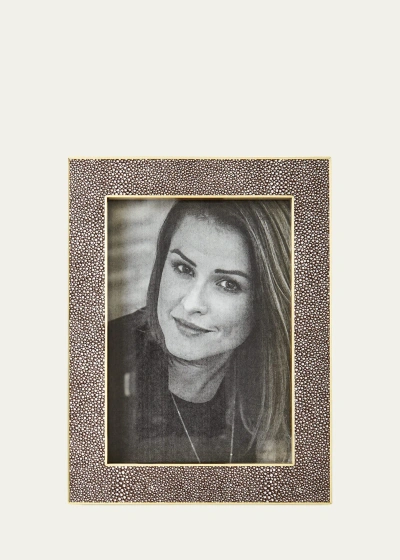 Aerin Classic Faux-shagreen 5" X 7" Picture Frame In Chocolate