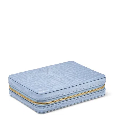 Aerin Leather Enzo Domino Set In Blue