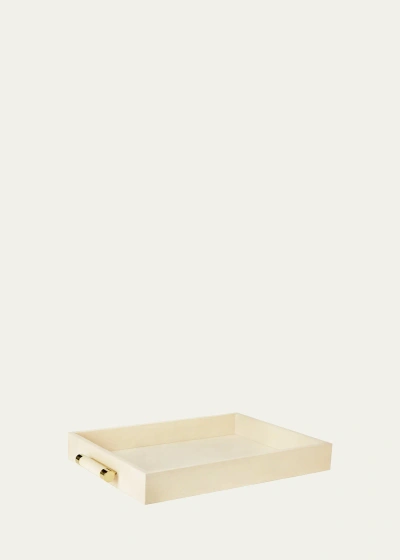 Aerin Shagreen Rectangular Tray In White