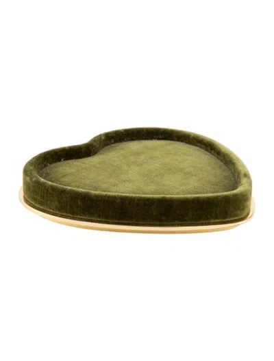 Pre-owned Aerin Valentina Velvet Heart Tray In Green
