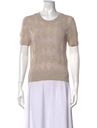Pre-owned Aeron Patterned Crew Neck Top In Neutrals