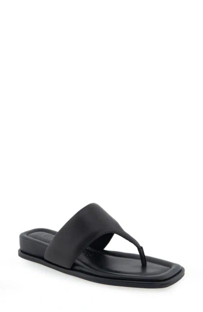 Aerosoles Barry T-strap Sandal In Black Leather