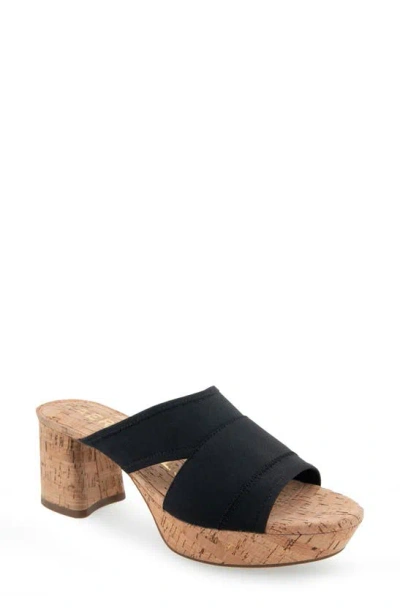 Aerosoles Carma Platform Sandal In Black Combo Elastic