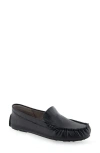 Aerosoles Coby Moc Toe Loafer In Navy Leather
