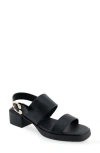 Aerosoles Dove Platform Sandal In Black Polyurethane