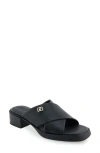 Aerosoles Duane Platform Sandal In Black Polyurethane