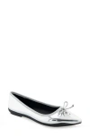 Aerosoles Dumas Pointed Toe Ballet Flat In Silver Mirror Metallic Polyurethane