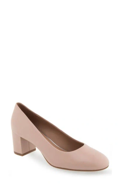 Aerosoles Ebel Block Heel Pump In Cipria Leather