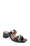 Aerosoles Estella Block Heel Sandal In Black Leather