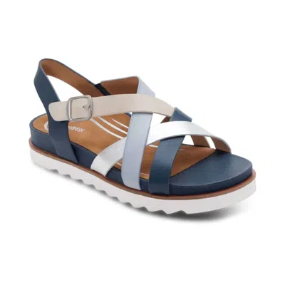 Aetrex Women's Carmen Sandal In Navy Multi