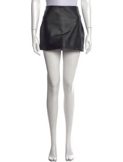 Pre-owned Aexae Lambskin Mini Skirt In Black