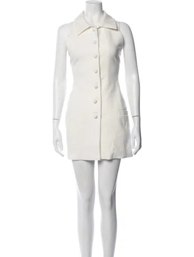 Pre-owned Aexae Wool Mini Dress In White