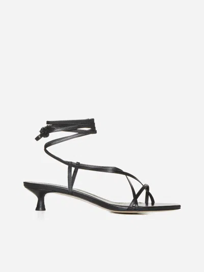 Aeyde 35mm Paige Nappa Leather Lace-up Sandals In Black