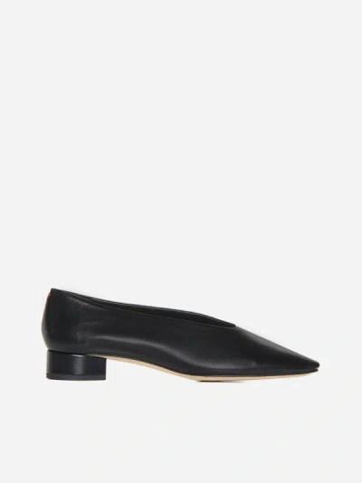 Aeyde Delia Nappa Leather Ballet Flats In Black