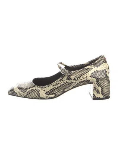 Pre-owned Aeyde Leather Animal Print Pumps In Neutrals