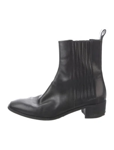 Pre-owned Aeyde Leather Chelsea Boots In Black