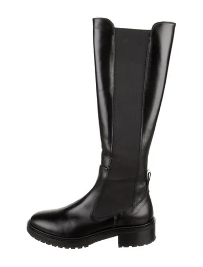Pre-owned Aeyde Leather Riding Boots In Black