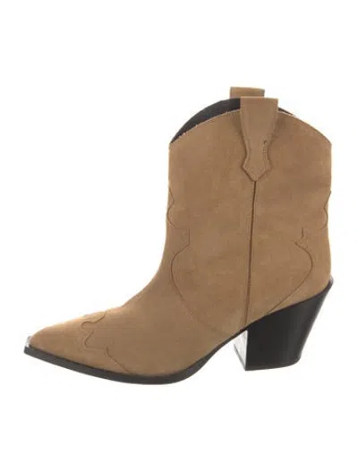 Pre-owned Aeyde Suede Western Boots In Neutrals