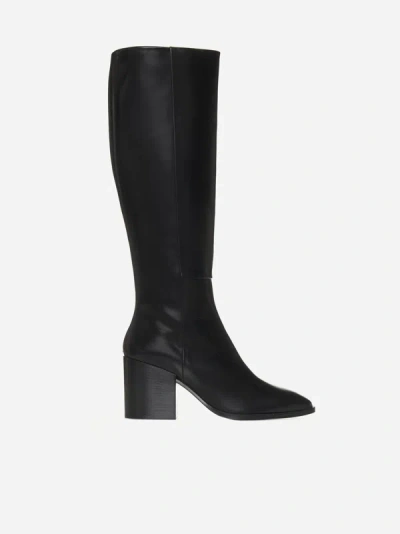 Aeyde Teresa Leather Boots In Black