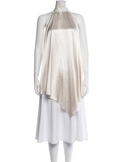 Pre-owned Aflalo Silk Halterneck Top In Neutrals