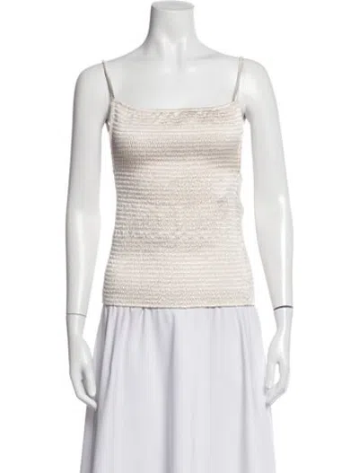 Pre-owned Aflalo Silk Square Neckline Top W/ Tags In White