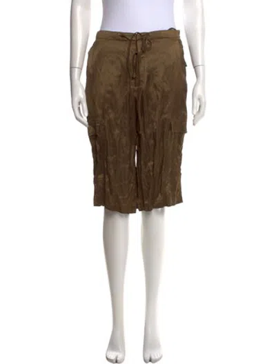 Pre-owned Aflalo Silk Straight Leg Pants In Brown