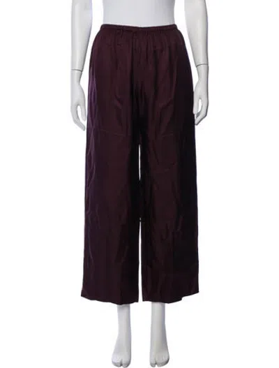Pre-owned Aflalo Silk Wide Leg Pants W/ Tags In Burgundy