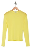 Afrm Sunny Long Sleeve Mesh Top In Limelight