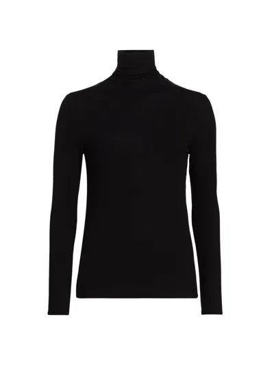 Ag The Chels Long Sleeve Ribbed Turtleneck In True Black